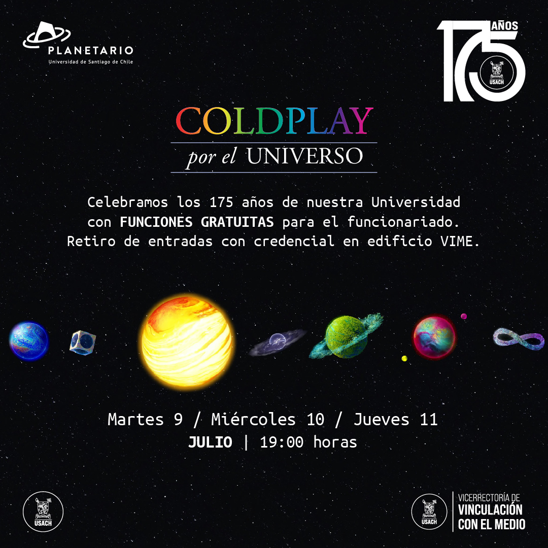 Invitación a la actividad con planetas y espacio.