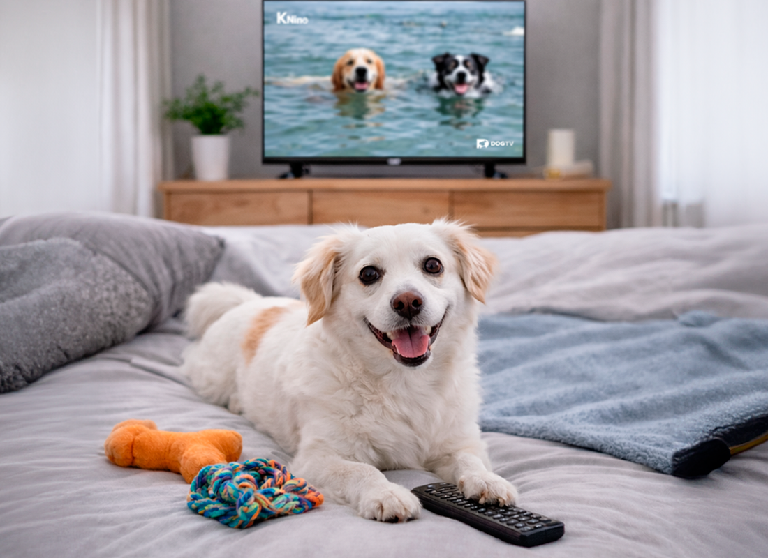 Perro sobre una cama