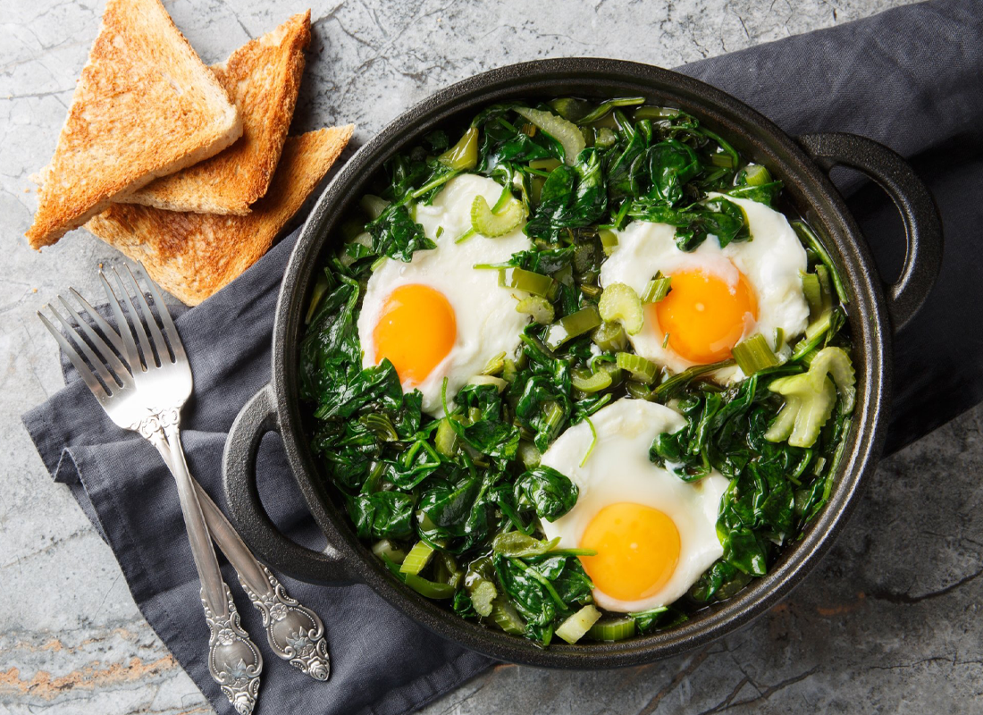 Espinaca y huevos