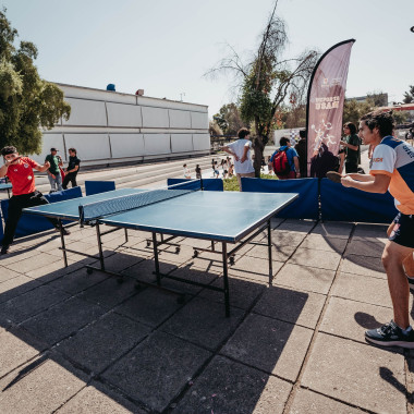 partido de tenis de mesa