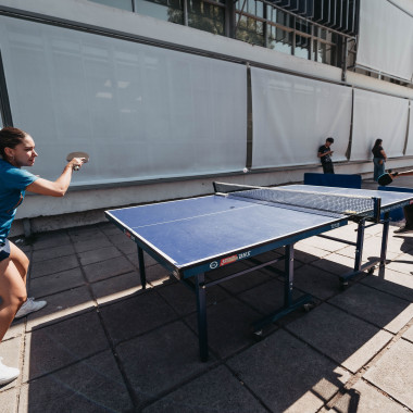 partido de tenis de mesa