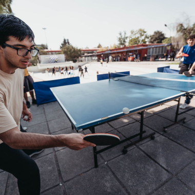 partido de tenis de mesa