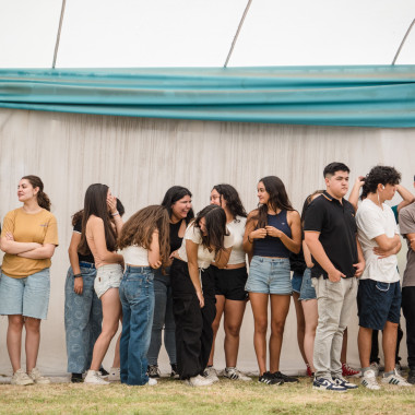 Estudiantes en la bienvenida