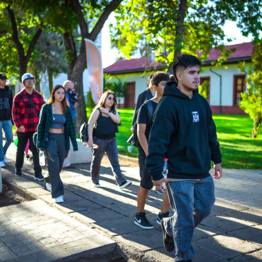 Estudiantes en el campus universitario
