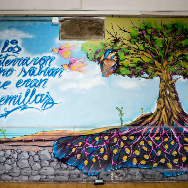 Foto de un mural en el Campus.