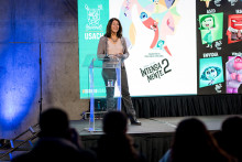 Vicerrectora Vinculación con el Medio Usach, panel digital Intensamente 2, público