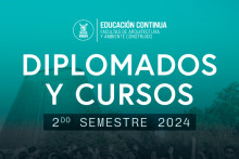 Afiche con fondo calipso con las letras blancas que dice "diplomados y cursos 2do semestre 2024"