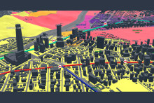 Imagen proyectada sobre la ciudad de Santiago