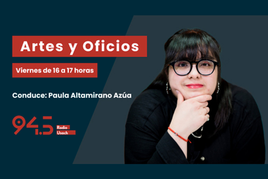 Afiche del programa con el nombre Artes y Oficios y la imagen de su conductora