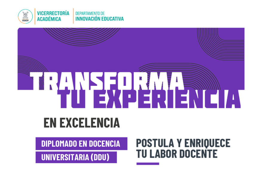 Afiche de programa diplomado. En la parte de arriba, en color morado de fondo con letras blancas, aparece la palabra transforma. En la parte inferior del afiche en fondo blanco con palabras moradas tu experiencia. Más abajo, la información importante del programa.