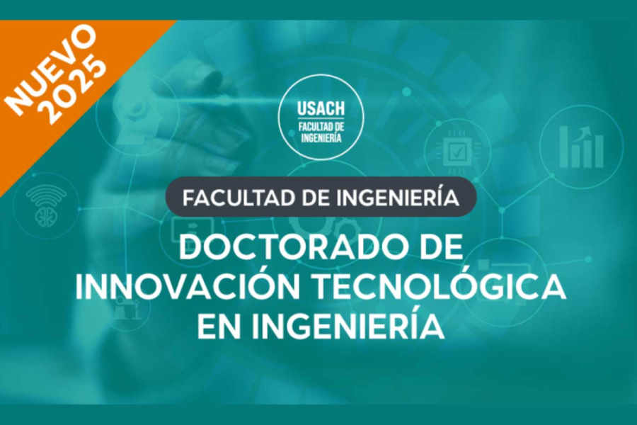 afiche del doctorado. fondo verde, letras blancas. Sobre las palabras el logo de la Facultad de Ingeniería y en la esquina superior izquierda una aleta anaranjada que indica Nuevo 2025, en letras blancas.