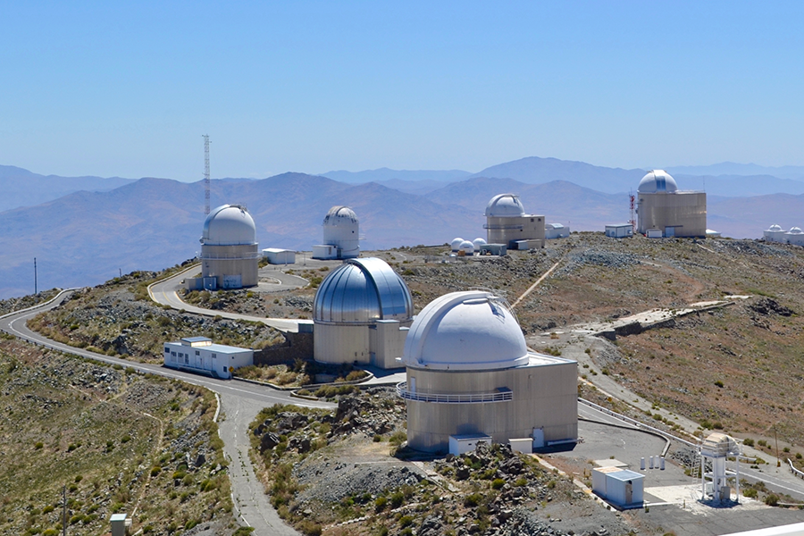 Aerial photograph of the La Silla Observatory.