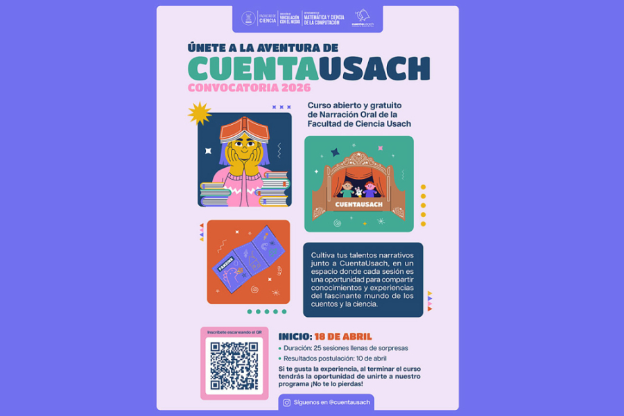 En la imagen aparece el afiche de la actividad Cuenta Usach