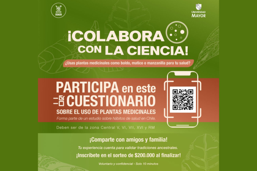 Afiche del censo, en fondo verde y letras blancas. Resalta una huincha de colorada con letras blancas en la mitad del flyer en la que aparece código QR de acceso a la encuentra.