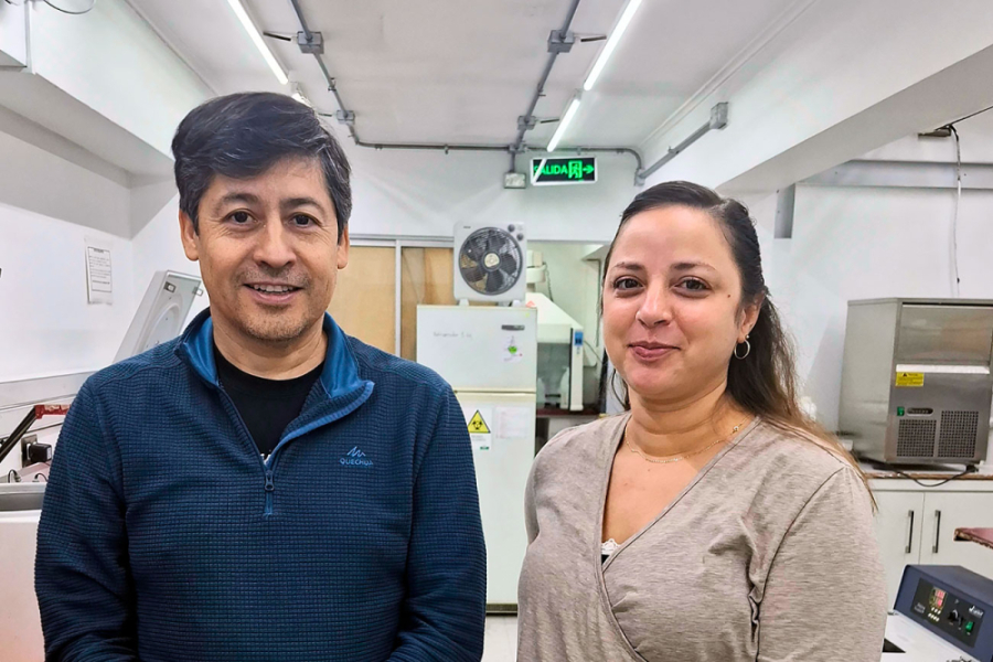 La imagen muestra a los investigadores a cargo del proyecto, dentro de su laboratorio