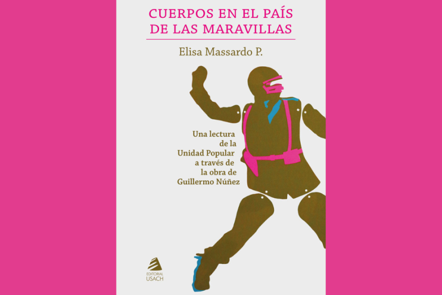 La imagen corresponde a un afiche del evento. Con fondo rosado y blanco, se muestra una silueta de color café 