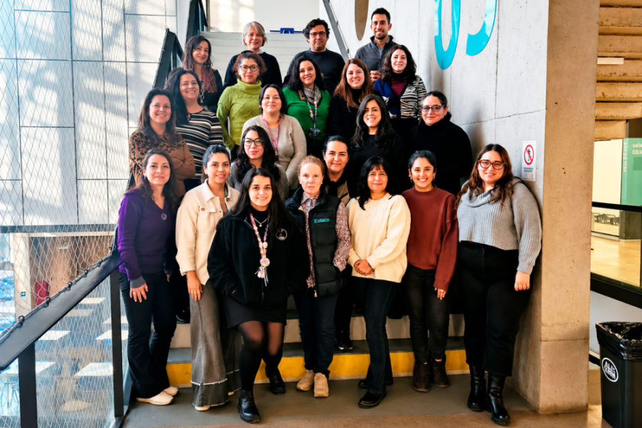 En la fotografía aparecen los agentes comunitarios en formación, quienes buscan fortalecer las competencias básicas de acompañamiento, detección temprana, contención y derivación oportuna frente a situaciones de riesgo, especialmente en el ámbito de la prevención del suicidio. Son una veintena de personas que está posando a la cámara en una escalera lateral del edificio FAE.
