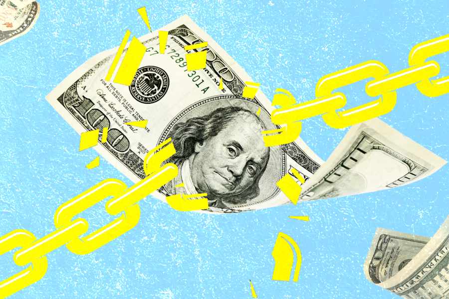 Imagen de billete y cadena